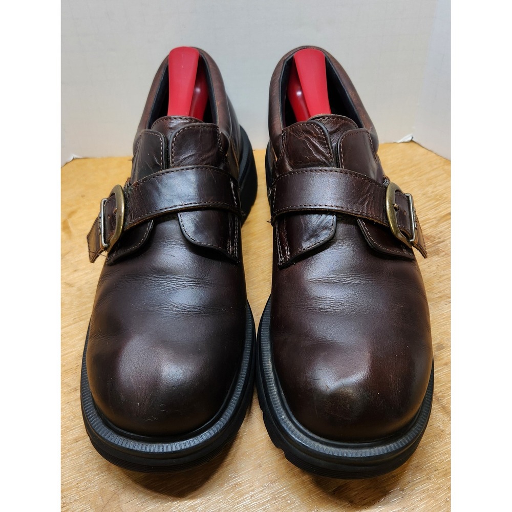 Dr. Martens 9108 Made in England Brown Leather Monk Strap Shoes UK 8 US 8.5
